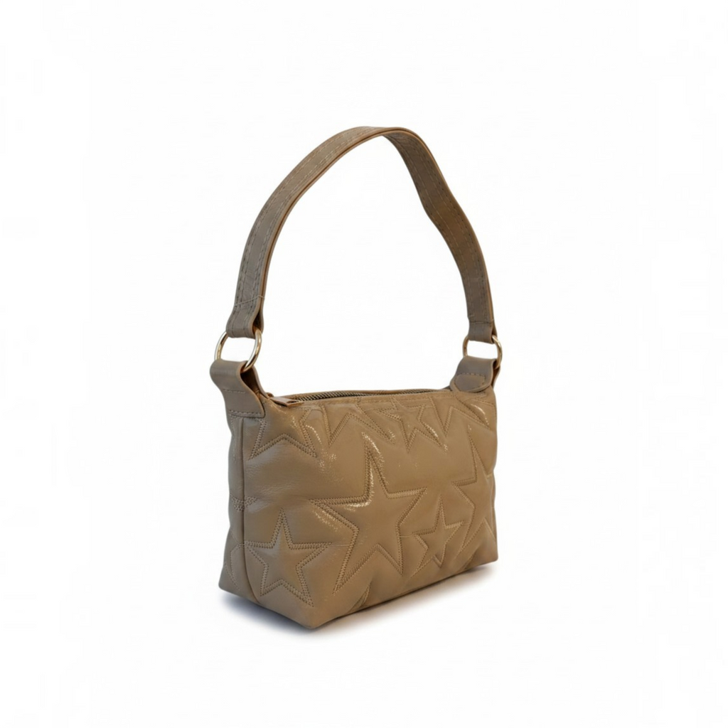 Mörk Beige Handväska- Kompakt Design