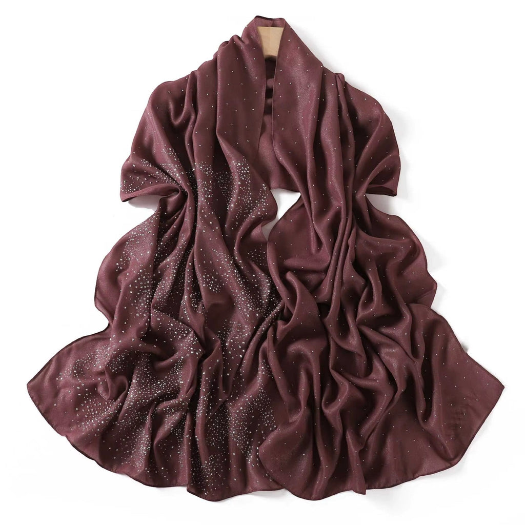 MiRA lila sjal i polyester med skimrande glitterdetaljer för en elegant och glamorös look.