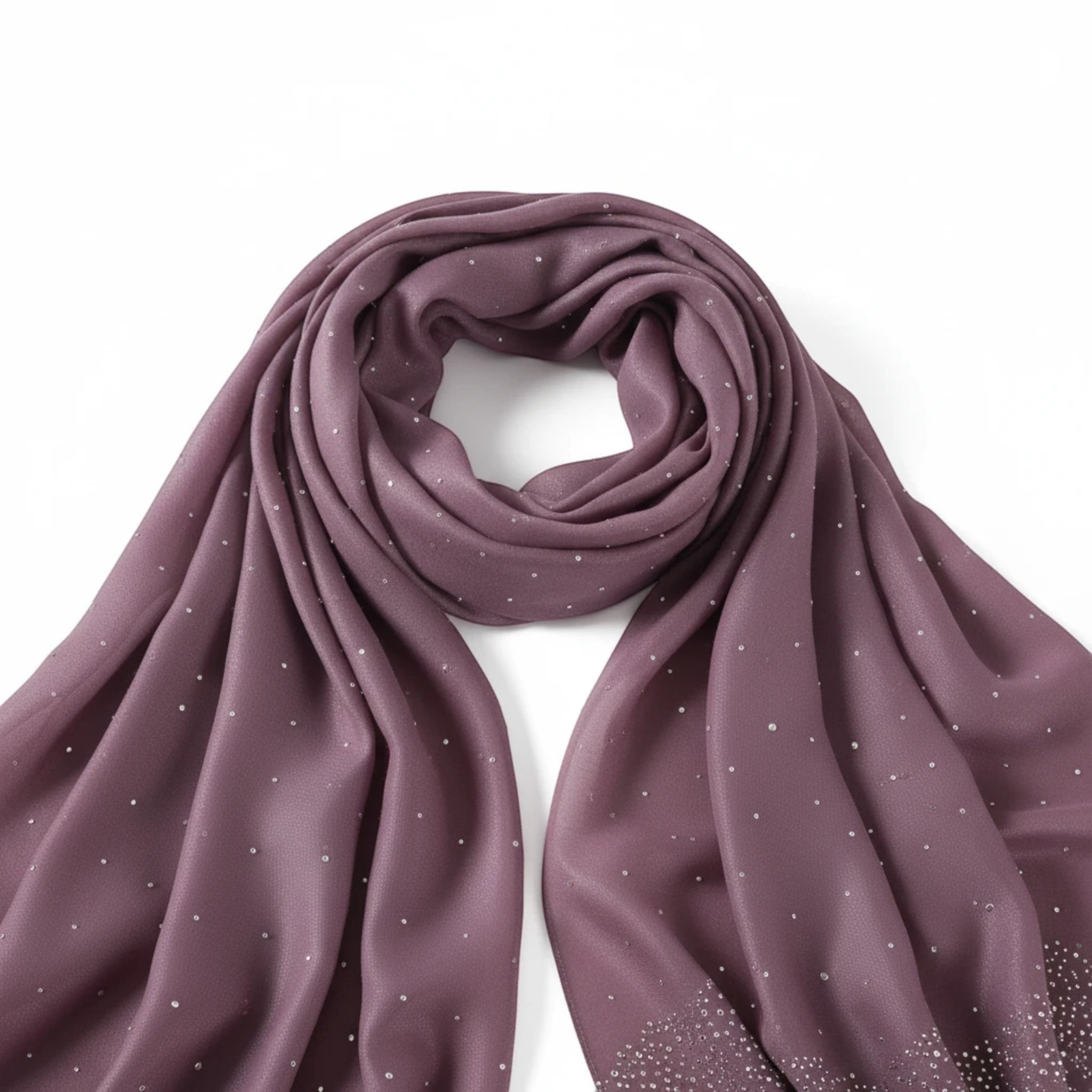 MiRA sjal i rose champagne med skimmrande glitterdetaljer i mjukt polyestermaterial för en elegant look.